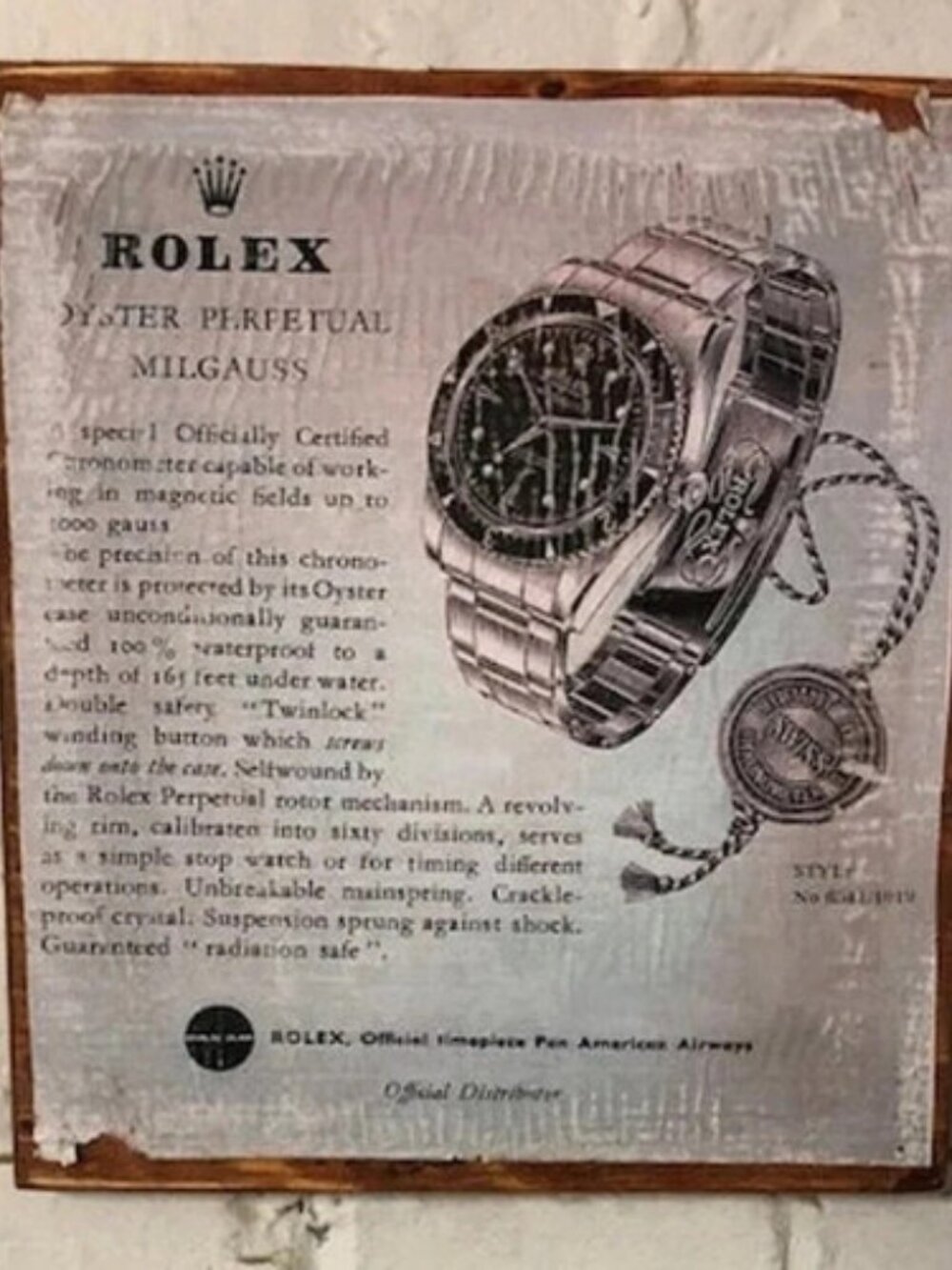 Milgauss 6541 distressed ad art  Vintage Rolex Watch Advertising  369mafia